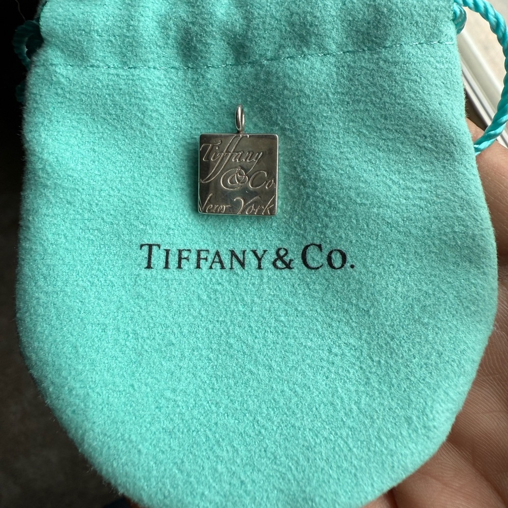 VINTAGE Tiffany & Co. Notes Square Tag Pendant